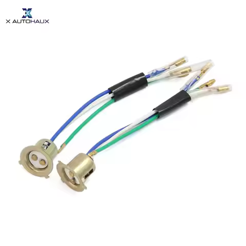 X Autohaux 2 Pcs 3 Wires Motorcycle Scooter Headlight Head Lamps Socket Holder Adapter Fit for CG125