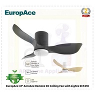 EuropAce 41" AeroAce Remote DC Ceiling Fan with Lights ECF41H | ECF 41H (10 Years Motor Warranty)