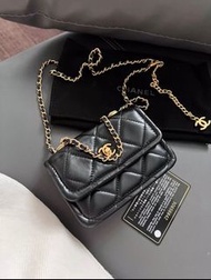 Chanel 🖤✨黑色 紐約金幣豆腐包Mini✨小羊皮 全新閒置 專櫃根本買不到😏😚💖