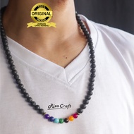 Balinese Chakra Chakra Chakra Necklace with 7 Natural Crystal Stones Original for Men CoolWanita by 