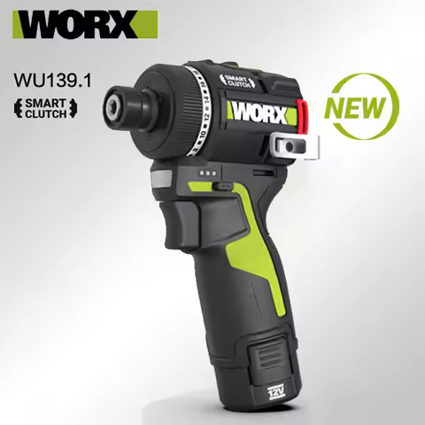 Worx WU139 Cordless Screwdriver Dual Speed 50Nm 12v 1800rpm 18+1 Brushless Motor Adjust Torque Unive