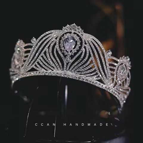 CC Tiaras and Crowns Wedding Accessories Women Hairbands Engagement Hair Ornaments Bridal Headpiece 