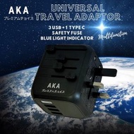 AKA - 全球通用4 Ports 萬用旅行充電器USB *3 Type C 黑色