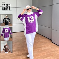 KATUN Oversized Number T-Shirt SportyWanita No. 13 Cotton 7 8 Number Series T-Shirt BaseballWanita S
