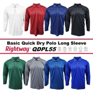 【READY STOCK】 RIGHTWAY Unisex Plain Long Sleeve Polo Collar Microfiber Jersey Baju T Shirt Kolar Len