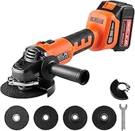 VEVOR Cordless Angle Grinder Kit, 4-1/2'' 9000rpm Brushless Motor, 3 Variable Speed, Electric Grinder Power Tools with 20V 4.0Ah Battery &amp; Fast Charger For Cutting, Polishing, Rust Removal