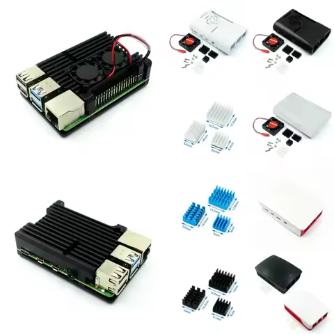 Raspberry Pi 4!!! New!Pi Box ABS case with Fan module for Raspberry Pi 4B + 3pcs pure aluminum heat 