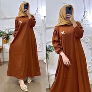GAMIS SORAYA REMPEL TANGAN KNIT CONDRU  / GAMIS LEBARAN