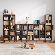 Free Light Luxury Floor Combination Bookcase Multi-Layer Living Room with Door Nordic Bookshelf High