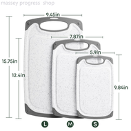 Ecowin ชุดเขียง 3 ชิ้น ป้องกันเชื้อราและแบคทีเรีย เขียงครัวหนาสำหรับใช้ในครัวเรือน