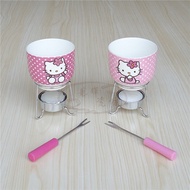 Cute cartoon Hello Kitty ceramic single ice cream chocolate fondue pot