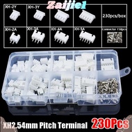 ZAIJIEEE 230Pcs 2.54mm Pitch Terminal, Housing Kit XH2.54 Pin Connector, 4 Value Male And Female 2p 