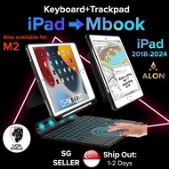 ALON Trackpad Folio Keyboard Case, Compatible with iPad Air 6 11 inch M2 / Air 4/3/10.2/Pro 11/12.9/10th Gen/Mini 6