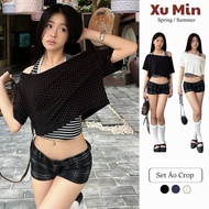 (Separate Set) short sleeve Xu Min Crop T-shirt + Trendy 2s Shirt