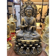 Buddha Statue - Buddha Likes To Sit On A Role Stone Stand 45cm