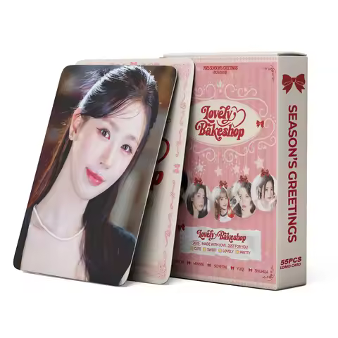 55pcs/Set Kpop (G)I-DLE 2025 Lovely Bakeshop lomo cards MINNIE SOYEON HD Photo Cards for Student Fan