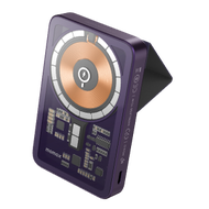 MOMAX - 透明磁吸無線充流動電源連支架5000mAh - Q.Mag Power 8 Purple (IP108U) 適用於iPhone 14/13/12 系列 #紅點設計大獎 - 陳列品