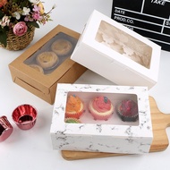 2/4/6 Holes Cavity Cupcake Muffin Box Egg Tart Kotak Kuih Plain Cup Cake / Flexi Cavity Food Storage