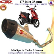 CLD Racing C7 in 38 mm series MIO SPORTY CARBU &amp; NOUVO Knalpot