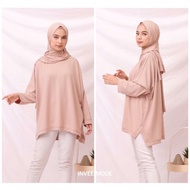 WOMEN'S BATWING BLOUSE TOP JUMBO BIGSIZE BABYTERRY SPANDEX - 1780 - Milk Chocolate, 5L