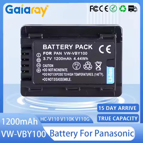 VW-VBY100 Camera Battery 3.7V 1200mAH Rechargeable Battery for Panasonic HC-V110 V110K V110G V130 V2