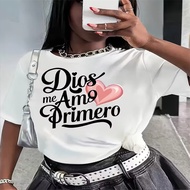 2026 Ready Stock Ladies Summer T-Shirt Printed Fashion Casual Cute Short-Sleeved Women Round Neck Pr