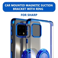 Luxury Clear Magnet Ring Stand Electroplate Case For Sharp Aquos Sense 9 8 4 6 7 Plus Sense8 TPU Hol