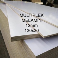 PUTIH 12mm white melamine plywood / multiplex (120x20) cm, melamineto plywood, white