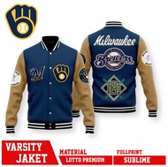 JAKET Varsity BASEBALL MLB TIM Milwaukee Bucks BISBOLL VARSITY -JAKET OLAHRAGA BASEBALL -JAKET VARSI