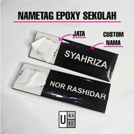 [Beri Nama di Mesej@Chat] Name Tag 75X25mm EPOXY Nametag Standard Logo Rasmi pin/magnet