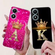 For Vivo Y02s V2203 Casing Luxury Crown Letters Soft Transparent Silicone Phone Back Cover For Vivo 