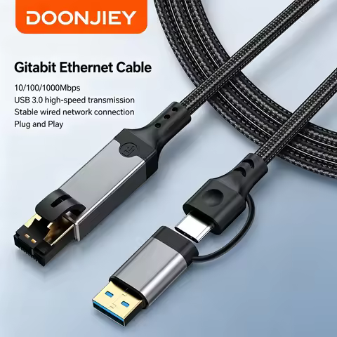 DOONJIEY USB 3.0 to Ethernet Cable Adapter, Ethernet to USB C Cable - 3.3FT, USBC to RJ45 Gigabit (1