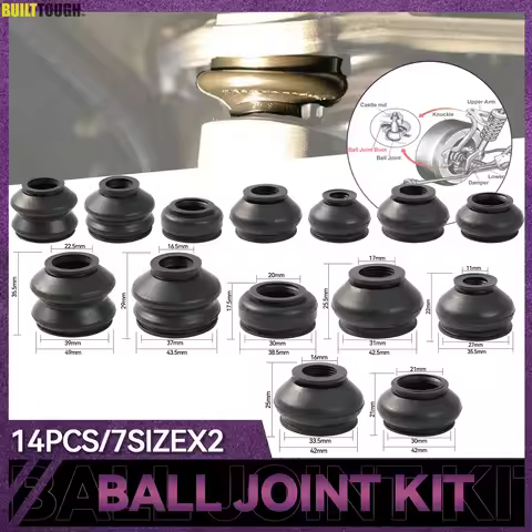 7SizeX2 Universal Rubber Ball Joint Boot Dust Cover Cap Tie Rod Linkages End Set Replacement Kit Pro