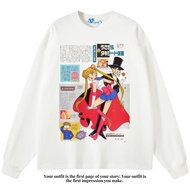 VEGA88 *Sailormoon* Oversized longsleeve t-shirt | Oversized t-shirt | White t-shirt | Vintage tee
