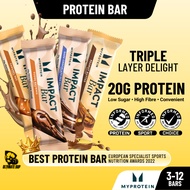 Myprotein Impact Protein Bar, Protein Bar with High Protein, Muscle Support, Weight Gain, 3-12pcs