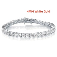 New Fashion Real S925 Sterling Silver Plated 18K Gold 5A Grade Zircon Black Tennis Bracelet for Men 