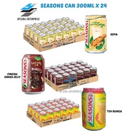 F&N Seasons Can Teh bunga/ Cincau/ Soya Bean Air Tin 300ml x 24