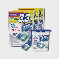 (1+3超值組)日本PG Ariel BIO全球首款4D炭酸機能活性去污強洗淨洗衣凝膠球12顆*1盒+39顆x3袋補充包 淨白型