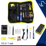 [Luminense] 15 in 1 60W  Solder Set Solder iron Solder wire Cutter Solder Stand de-soldering pump Ad