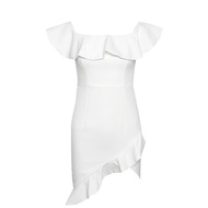 ROM white dress off shoulder elegant