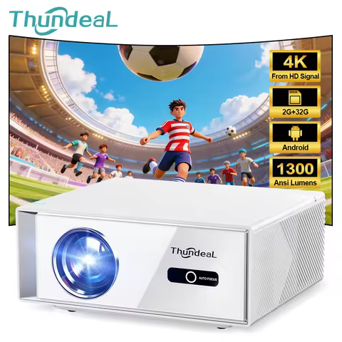 ThundeaL TD95W Android Projector Full HD 1080P WiFi 2K 4K Home Cinema Portable Smart TV Video Movie 
