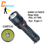 Đèn pin BT40 pro 4400 lumen LHP531 50.3HI đèn bin cầm tay công suất lớn pin 21700 vỏ hợp kim nhôm ch
