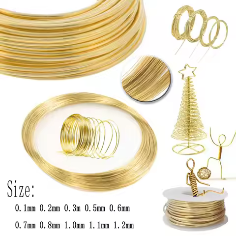 50g Solids Brass Wire 0.1mm 0.2mm 0.3mm 0.5mm 0.6mm 0.7mm 0.8mm 1mm 1.1mm 1.2mm DIY handmade jewelry