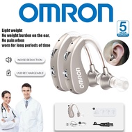 Omron Rechargeable Hearing Aid for Elderly Sound Amplifier Adjustable Volume Noise Cancelling Lightw