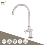 WS ก๊อกซิงค์ ก๊อกอ่างล้างจาน ก๊อกสแตนเลส304 แบบตั้งพื้น คอ J รุ่น Plus WS-1831J