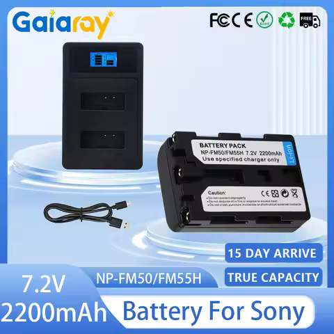 2200mAh Rechargeable Battery NP-FM50 FM55H Battery + LED Dual Charger For Sony NP-FM51 NP-FM30 DCR-P