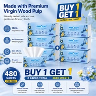 Anmosoft Facial Tissues Paper Towel Tissues Paper 480 Sheets 4 Ply Tissue Toilet Paper
