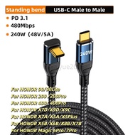 KAIYUE 5A 240W PD Type C to USB C Charger Cable  Elbow PD3.1 140W 100W QC4.0 Fast Charging Data Wire