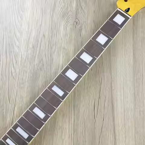 Premium TL Guitar Neck with 22 Frets, Rosewood Fretboard & Block Inlays (Light Yellow Gloss)