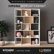 KitchenZ Simona Series 4Ft Display Cabinet Book Shelf Divider Rak Buku Almari Buku Cabinet Bookshelf